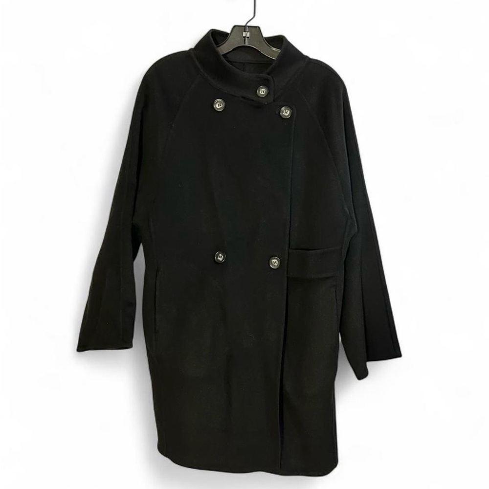 Black Wool-Blend Coat
